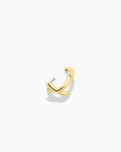gorjana Alphabet Single Huggie 18k Gold Plated Discount
