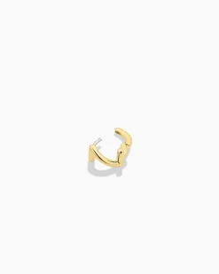 gorjana Alphabet Single Huggie 18k Gold Plated Discount