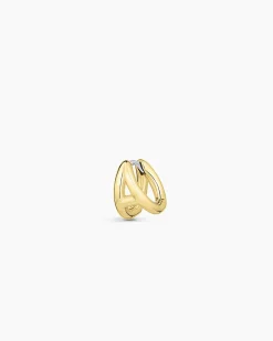gorjana Alphabet Single Huggie 18k Gold Plated Discount