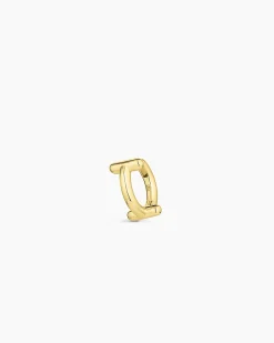 gorjana Alphabet Single Huggie 18k Gold Plated Discount