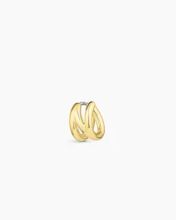 gorjana Alphabet Single Huggie 18k Gold Plated Discount