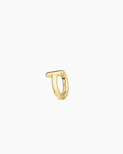 gorjana Alphabet Single Huggie 18k Gold Plated Discount