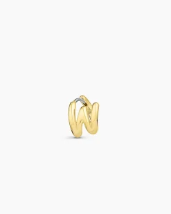 gorjana Alphabet Single Huggie 18k Gold Plated Discount