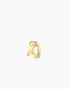 gorjana Alphabet Single Huggie 18k Gold Plated Discount