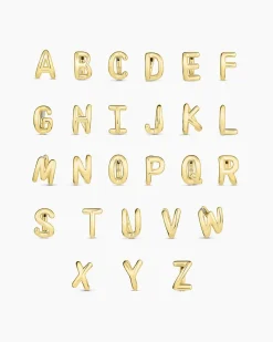 gorjana Alphabet Single Huggie 18k Gold Plated Discount