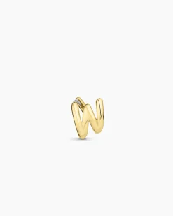 gorjana Alphabet Single Huggie 18k Gold Plated Discount