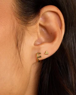 gorjana Alphabet Single Huggie 18k Gold Plated Discount