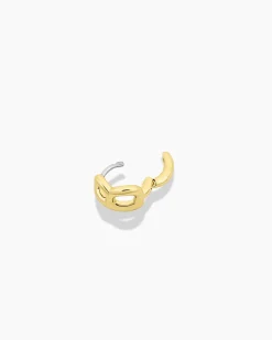 gorjana Alphabet Single Huggie 18k Gold Plated Discount