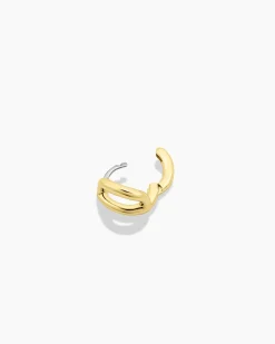 gorjana Alphabet Single Huggie 18k Gold Plated Discount
