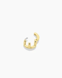 gorjana Alphabet Single Huggie 18k Gold Plated Discount
