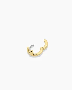 gorjana Alphabet Single Huggie 18k Gold Plated Discount