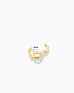 gorjana Alphabet Single Huggie 18k Gold Plated Discount