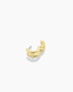 gorjana Alphabet Single Huggie 18k Gold Plated Discount