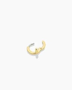 gorjana Alphabet Single Huggie 18k Gold Plated Discount