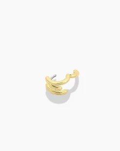 gorjana Alphabet Single Huggie 18k Gold Plated Discount