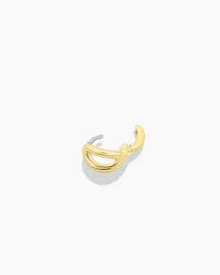 gorjana Alphabet Single Huggie 18k Gold Plated Discount