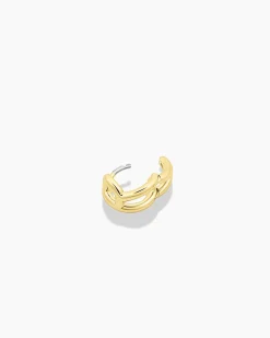 gorjana Alphabet Single Huggie 18k Gold Plated Discount