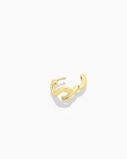 gorjana Alphabet Single Huggie 18k Gold Plated Discount