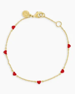 gorjana Amour Bracelet Red 18k Gold Plated, Red Enamel Online
