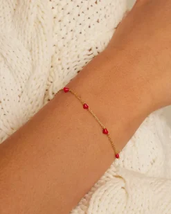 gorjana Amour Bracelet Red 18k Gold Plated, Red Enamel Online