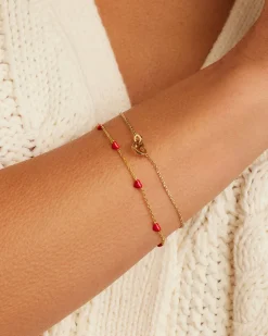 gorjana Amour Bracelet Red 18k Gold Plated, Red Enamel Online