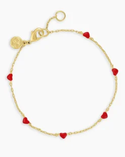 gorjana Amour Bracelet Red 18k Gold Plated, Red Enamel Online