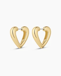 gorjana Amour Heart Hoops 18k Gold Plated Hot