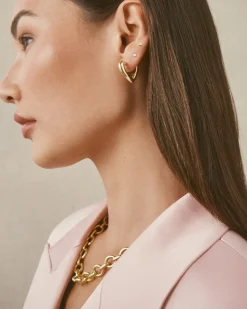 gorjana Amour Heart Hoops 18k Gold Plated Hot