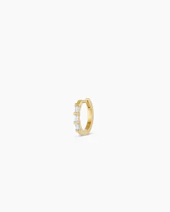 gorjana Baguette White Sapphire Single Huggie 14k Solid Gold Fashion