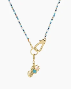 gorjana Beach Cluster Charm Necklace 18k Gold Plated Fashion