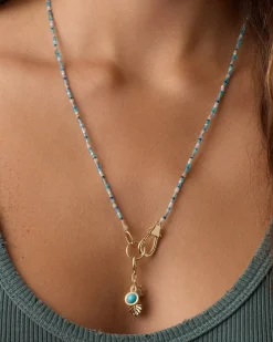 gorjana Beach Cluster Charm Necklace 18k Gold Plated Fashion
