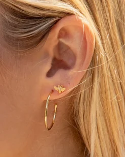 gorjana Bee Single Stud 18k Gold Plated Discount