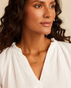 gorjana Bespoke Bar Adjustable Necklace (gold) 18k Gold Plated Best