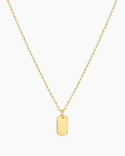 gorjana Bespoke Dog Tag Necklace 18k Gold Plated Sale