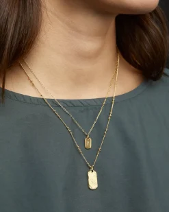gorjana Bespoke Dog Tag Necklace 18k Gold Plated Sale