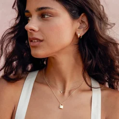 gorjana Bespoke Kara Padlock Necklace 18k Gold Plated Discount