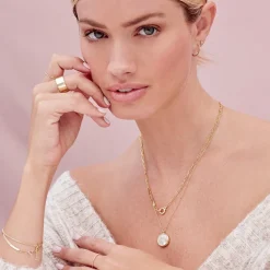 gorjana Bespoke Parker Plate Necklace 18k Gold Plated New