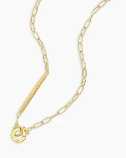 gorjana Bespoke Parker Plate Necklace 18k Gold Plated New