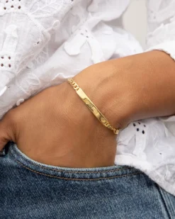 gorjana Bespoke Wilder Tag Bracelet 18k Gold Plated Hot