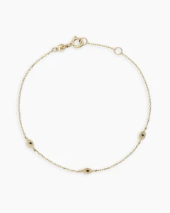gorjana Black Onyx Evil Eye Bracelet 14k Solid Gold, Black Onyx Sale