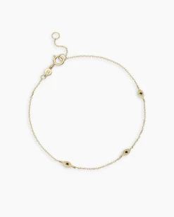 gorjana Black Onyx Evil Eye Bracelet 14k Solid Gold, Black Onyx Sale