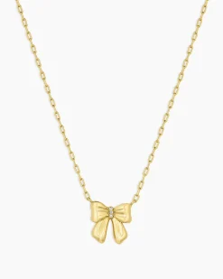 gorjana Bow Necklace 18k Gold Plated Hot