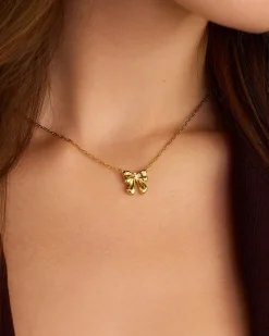 gorjana Bow Necklace 18k Gold Plated Hot