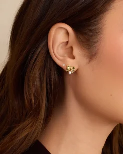 gorjana Bow Pearl Earrings 18k Gold Plated Online