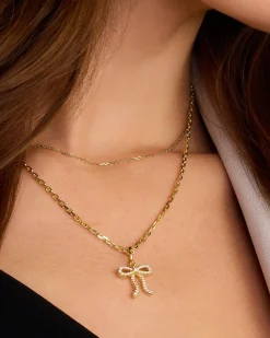 gorjana Bow Shimmer Parker Charm 18k Gold Plated Online