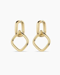 gorjana Charlie Drop Hoops 18k Gold Plated Outlet