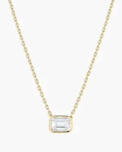 gorjana Classic Diamond Emerald Necklace 14k Solid Gold Fashion