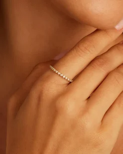 gorjana Classic Diamond Eternity Ring 14k Solid Gold New