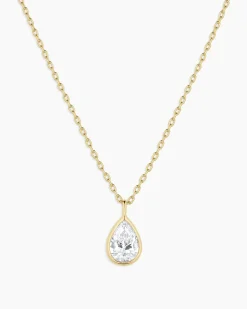 gorjana Classic Diamond Pear Necklace 14k Solid Gold Clearance