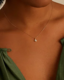 gorjana Classic Diamond Pear Necklace 14k Solid Gold Clearance